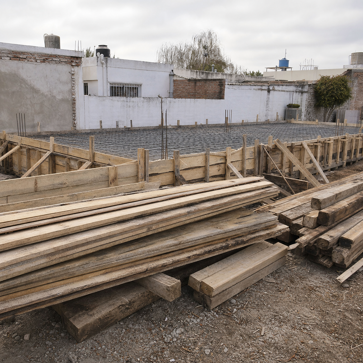 Maderas para obra y encofrado en construcción